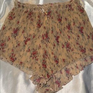 Victoria’s Secret Vintage Gold Label Micro Pleated Floral Print Tap Shorts SZ M